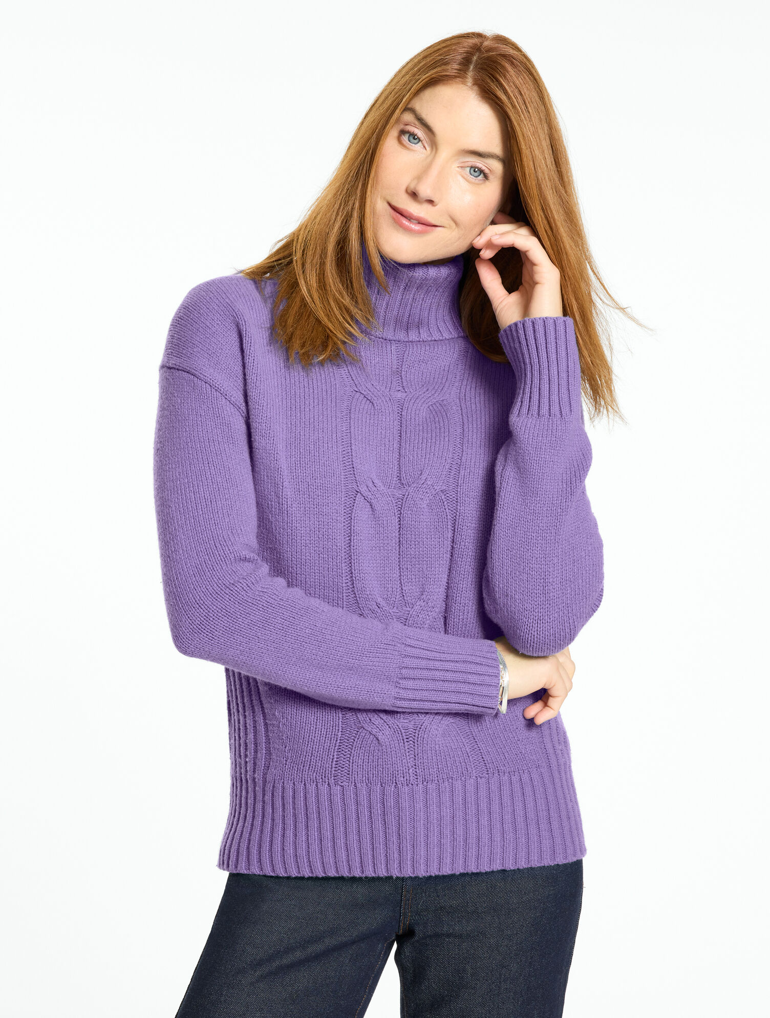 Cable Knit Turtleneck Sweater