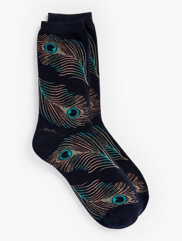 Peacock Feathers Trouser Socks