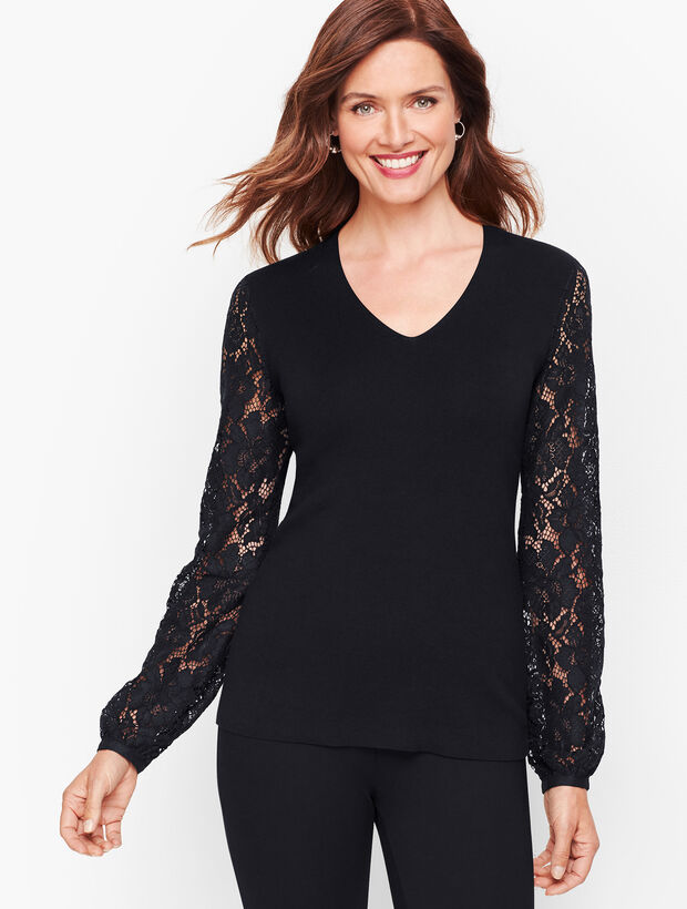 Lace Poet Sleeve Sweater