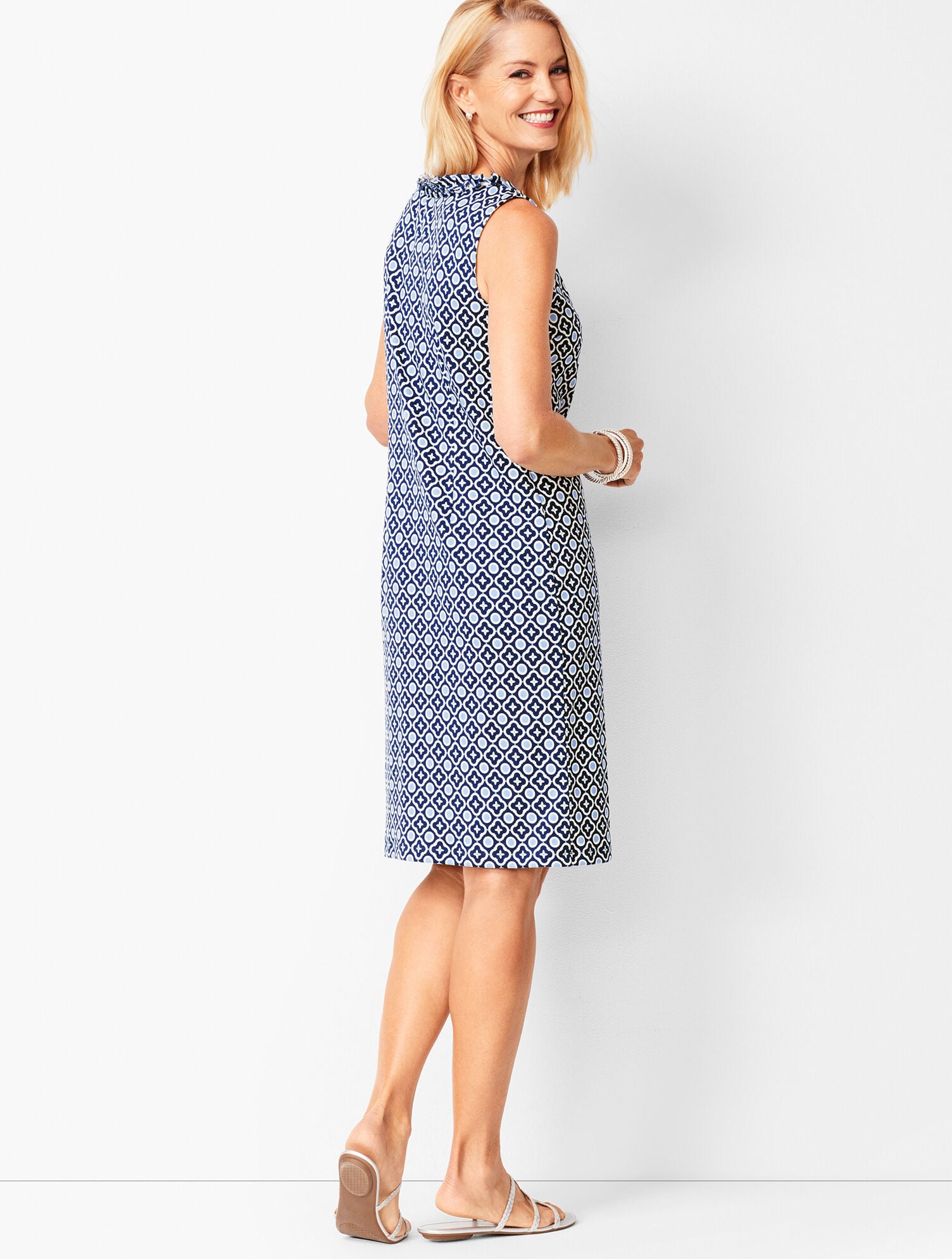 Cotton-Knit Shift Dress - Floral | Talbots