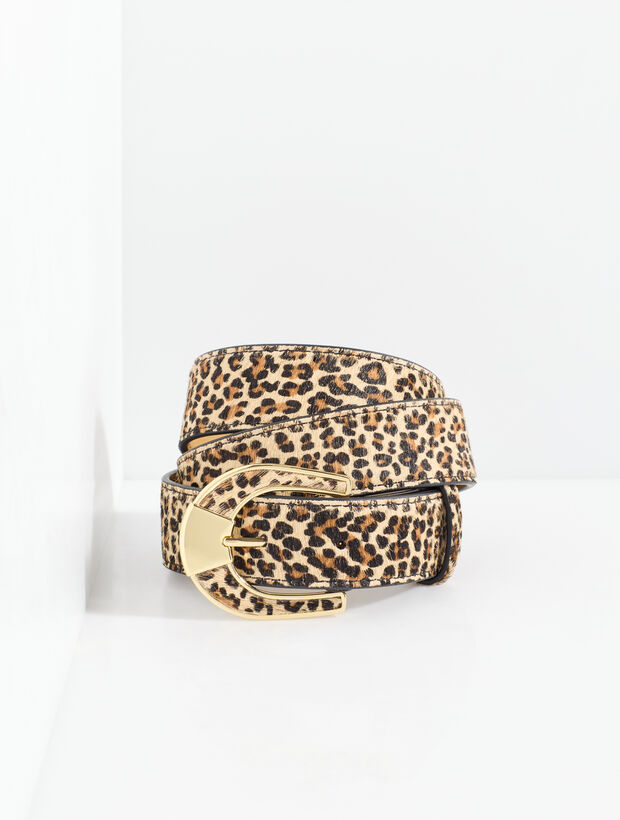 Calf Hair Inlay Belt