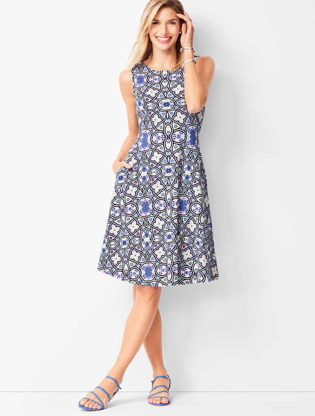 Edie Knit Fit &amp; Flare Dress - Medallion