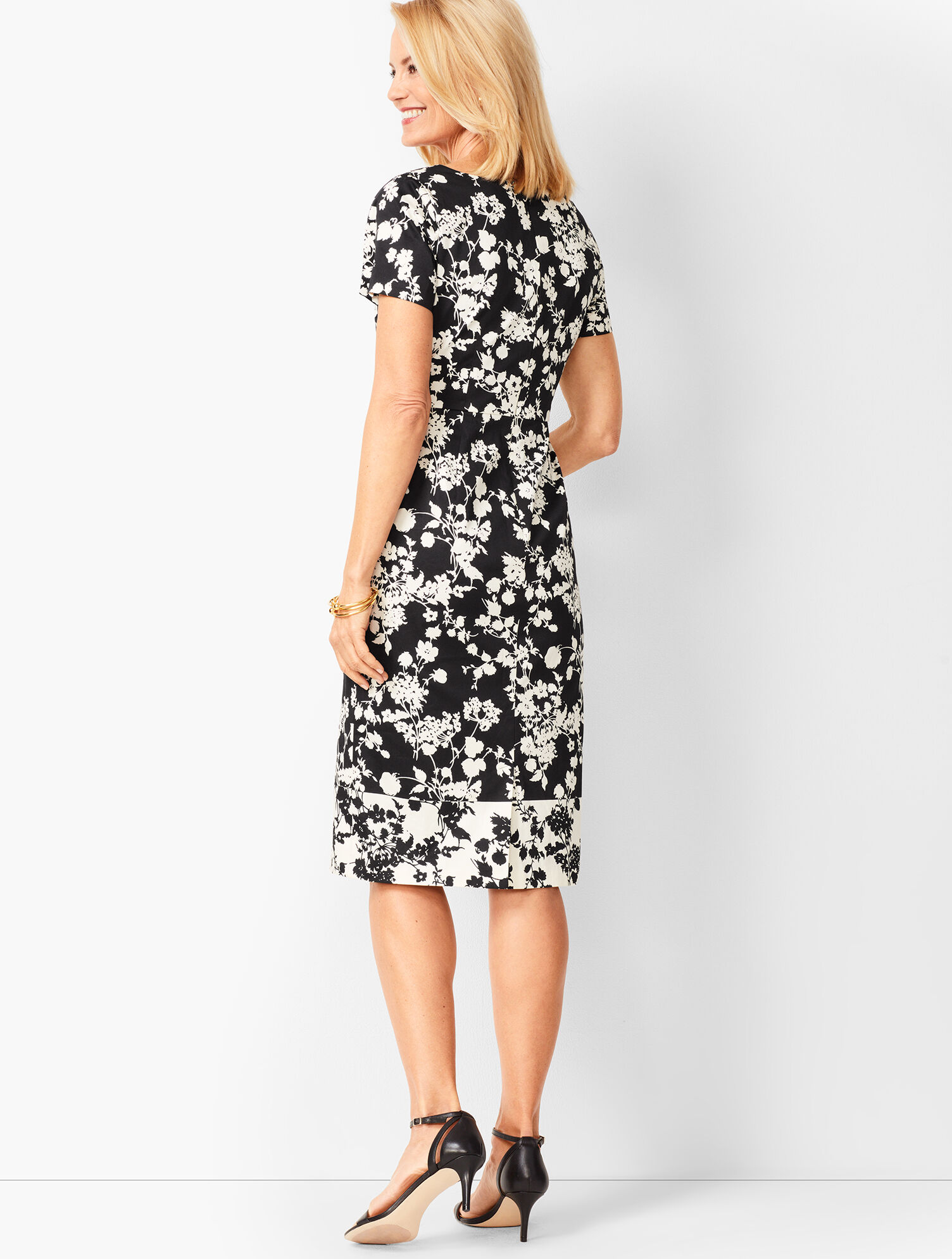 Floral Bateau-Neck Sheath Dress