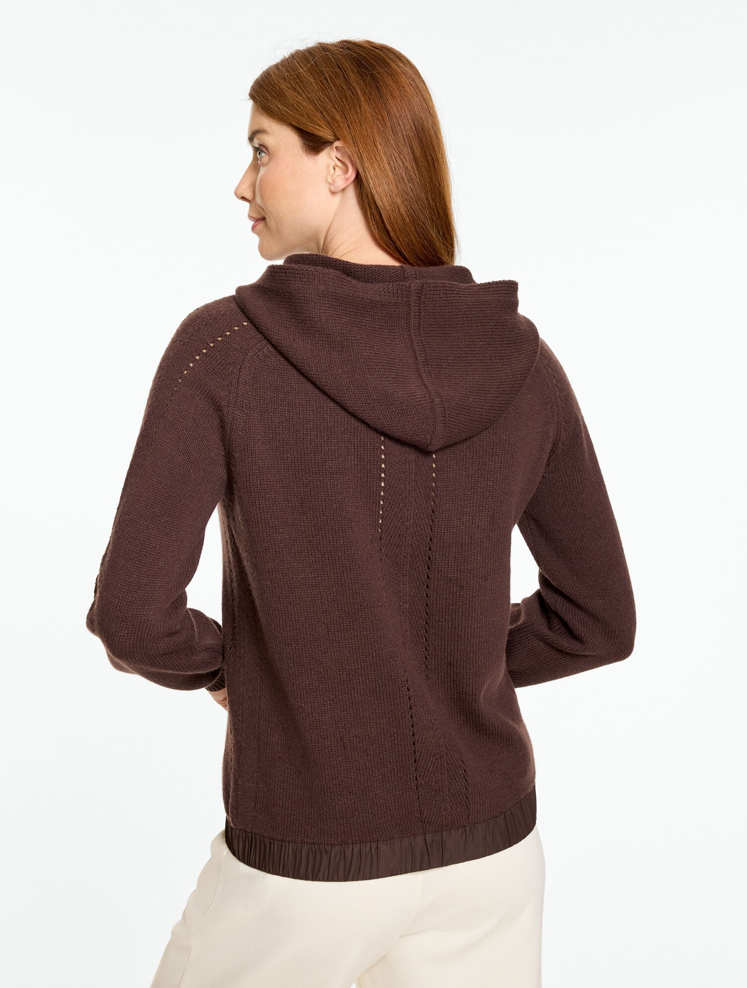Hooded Pointelle Sweater Jacket - thumbnail 5