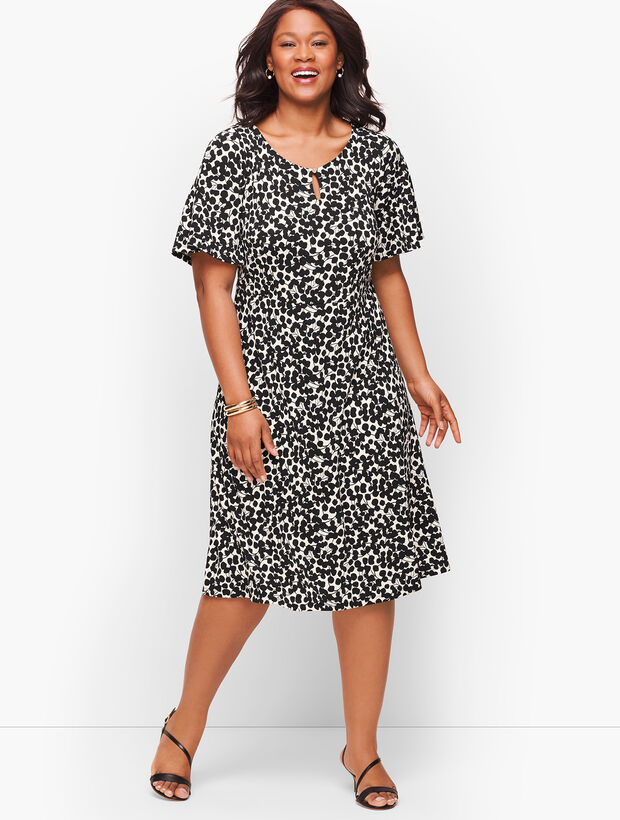 Jersey Knit Strappy-Back Fit And Flare Dress
