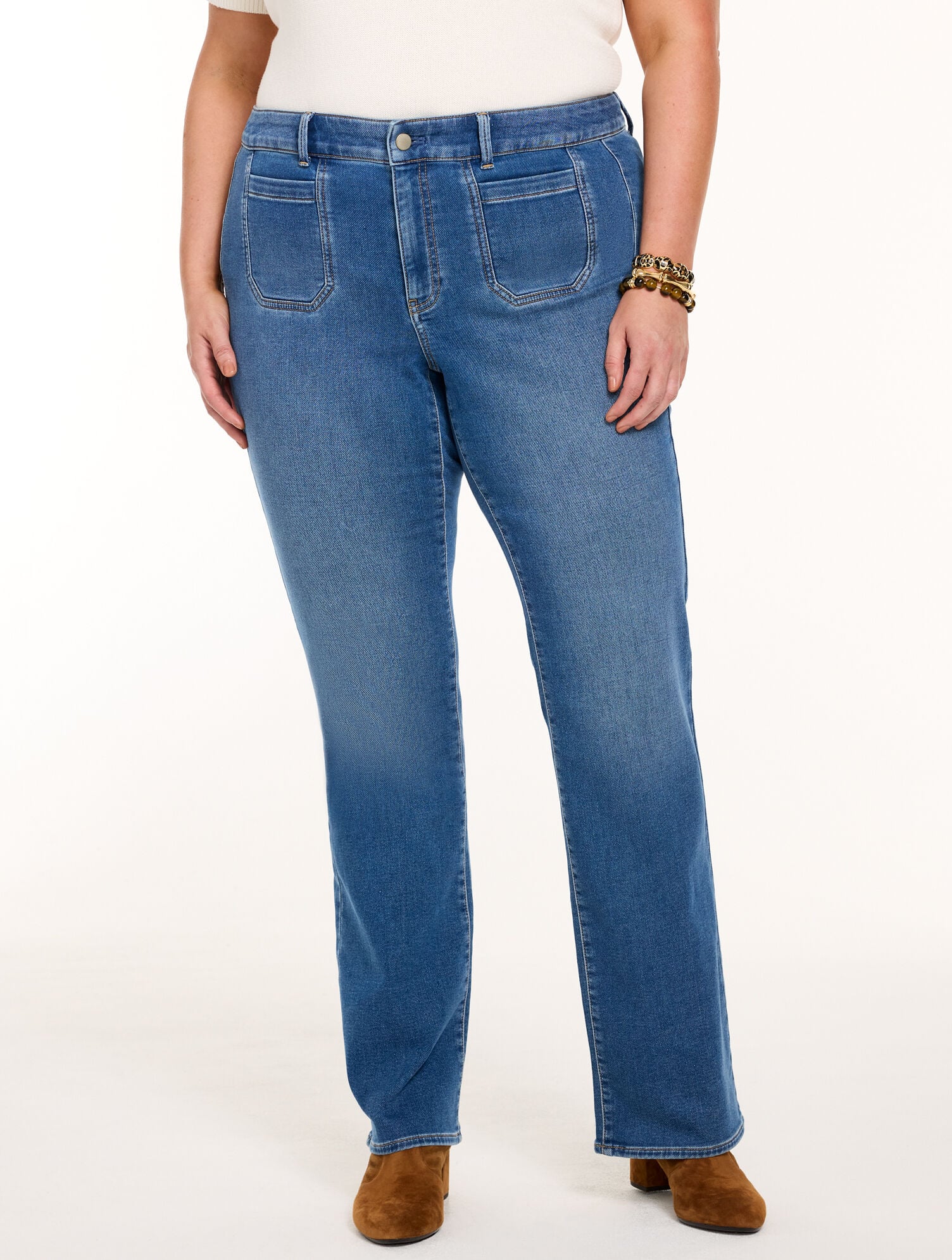 Knit Denim Bootcut Jeans - Jules Wash