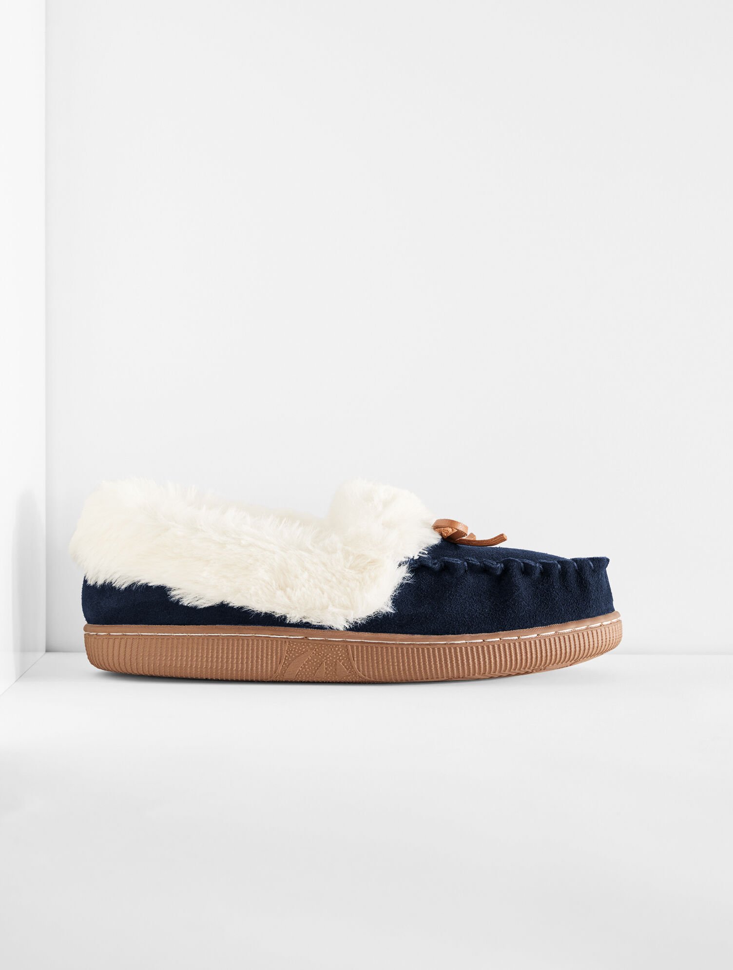 Cleo Suede Faux Fur Moccasins | Talbots