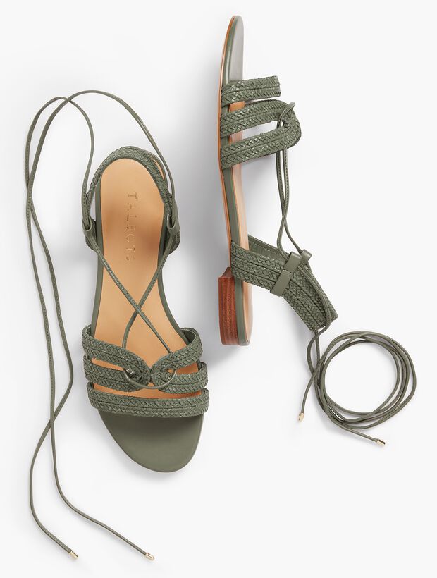 Keri Braided Lace-Up Sandals