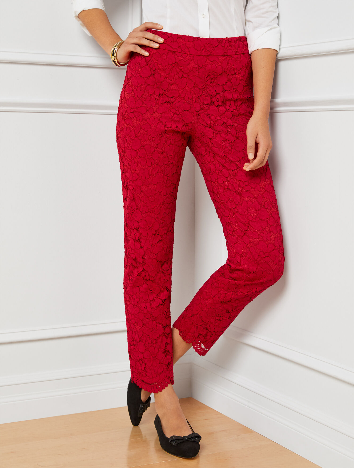 Slim Ankle Pants - Floral Lace