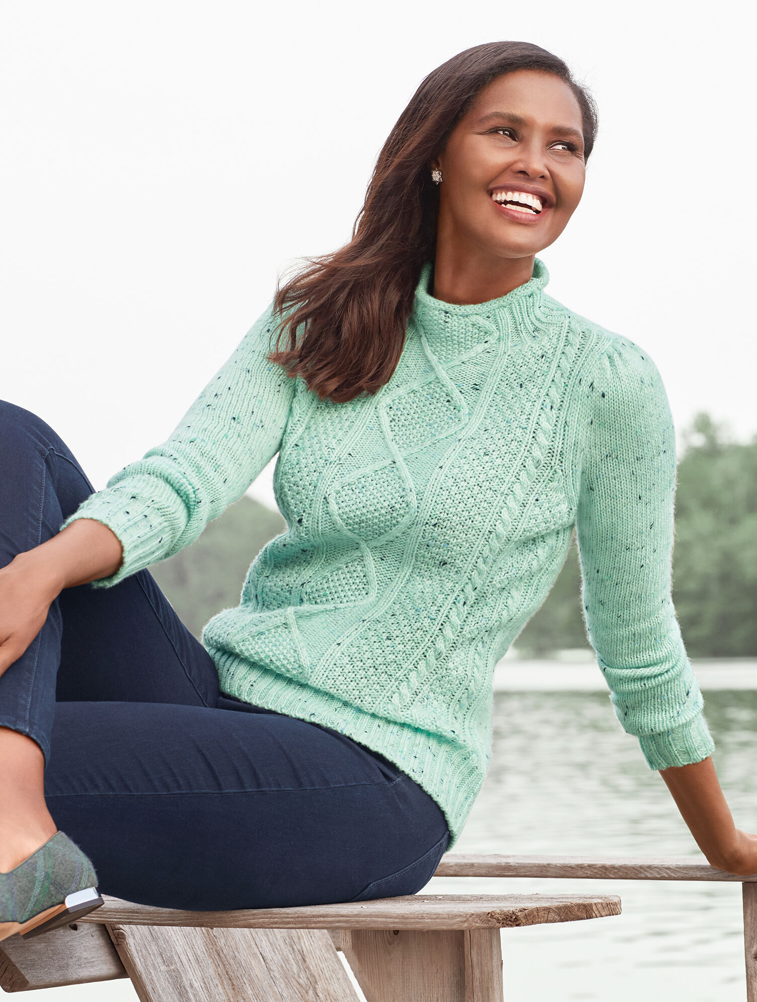 Cableknit Tweed Sweater