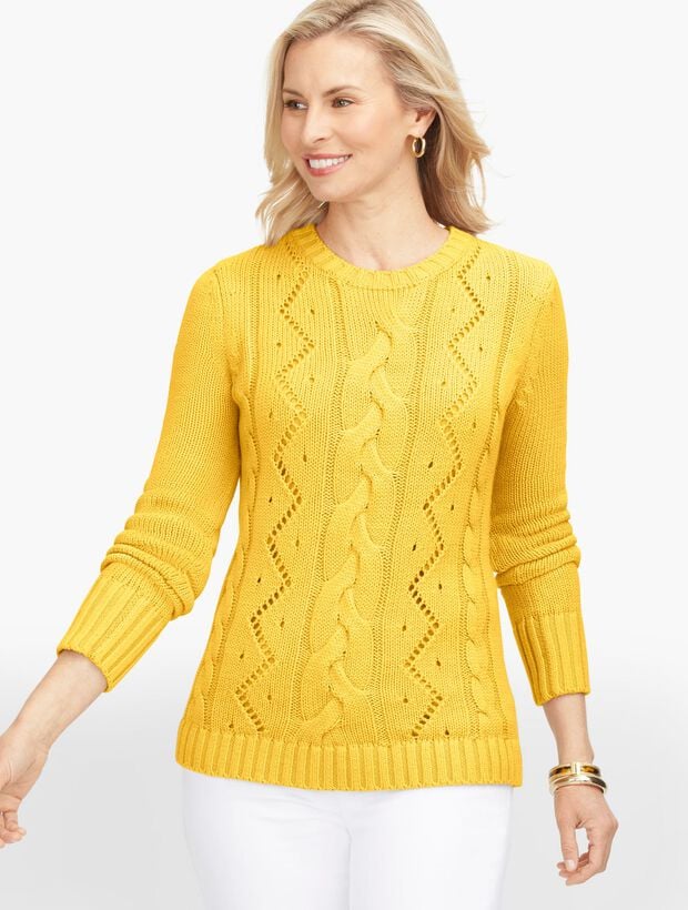 Cableknit Crewneck Sweater | Talbots