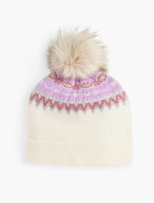 Delicate Fair Isle Pom Pom Hat