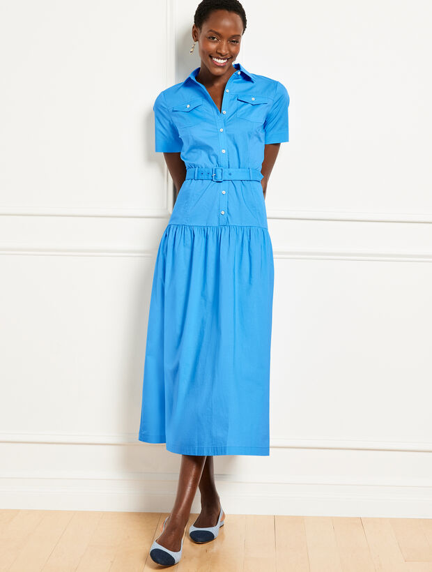fresh fit dress blue Women's Fluttering Breeze Midi Dress, Blue main image 1