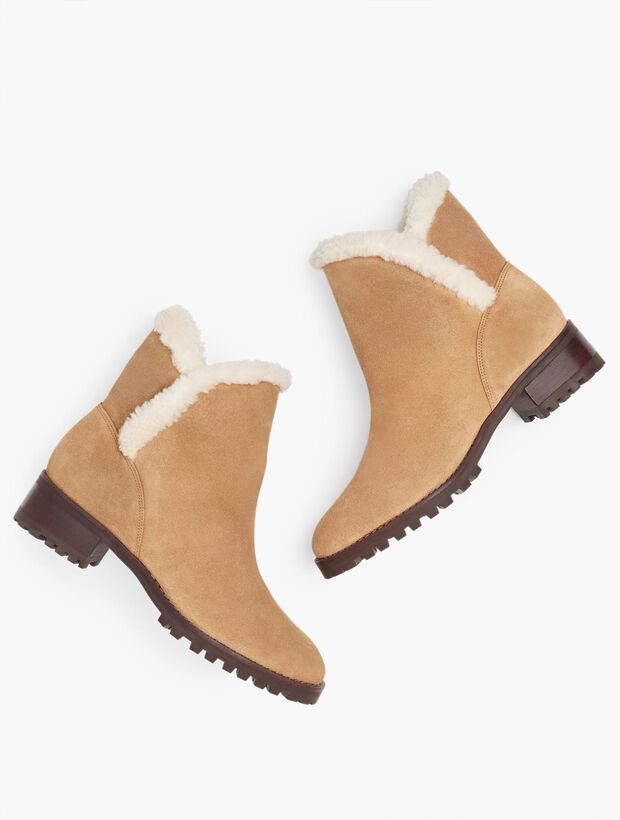 Tish Faux Shearling Trim Ankle Boots