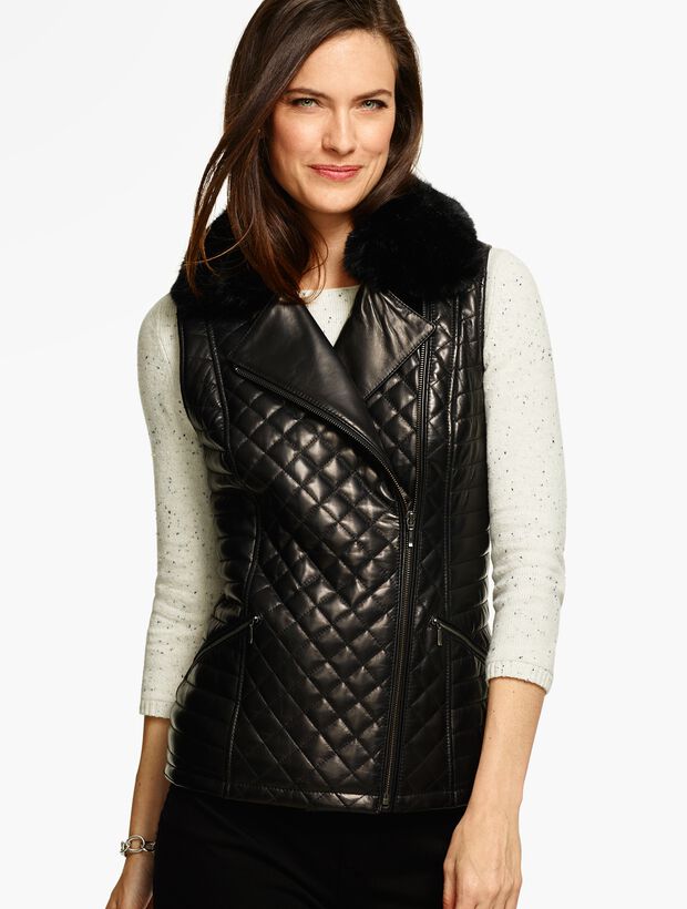 Quilted Leather Moto Vest