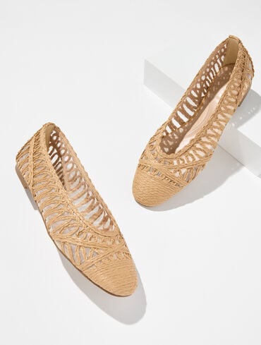 Tana Woven Cord Raffia Ballet Flats