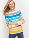 Sunny Stripe Ballet Neck Sweater