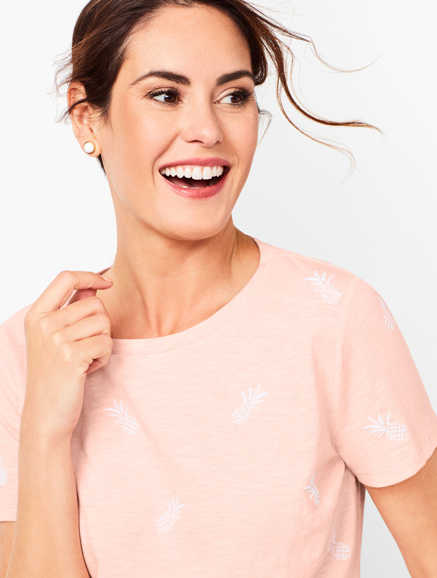 Embroidered Pineapple Tee