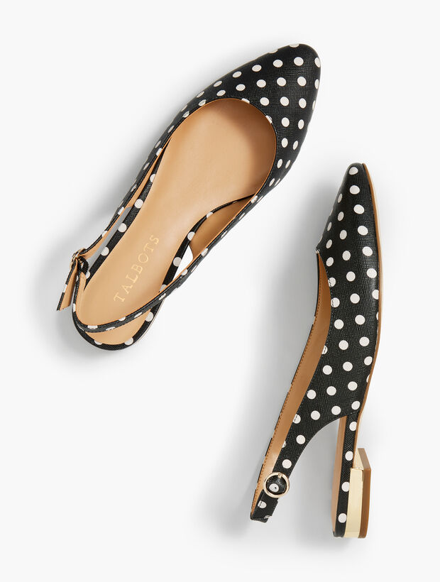 Edison Slingback Flats - Polka Dot