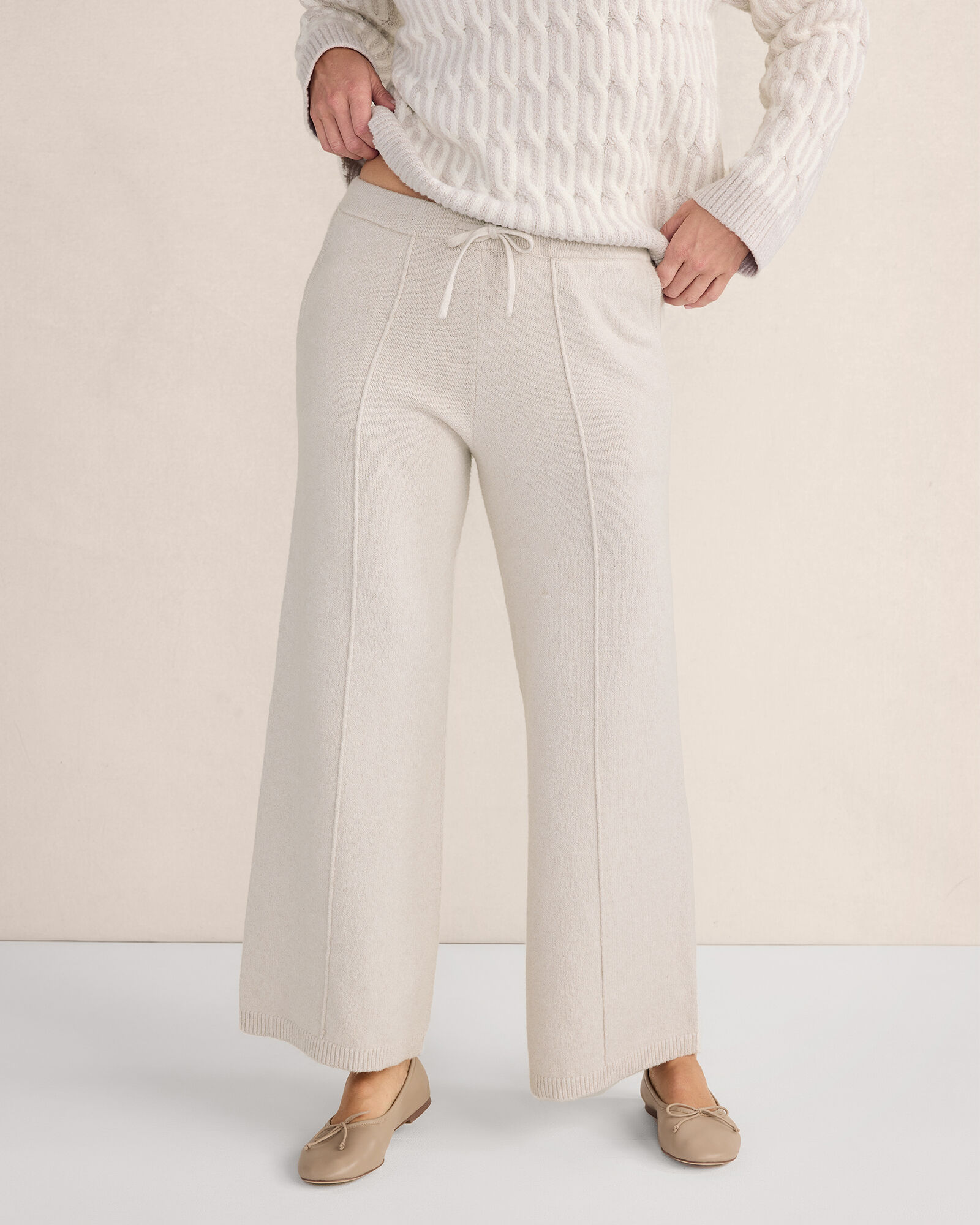 Organic Cotton Pintuck Wide Leg Pants