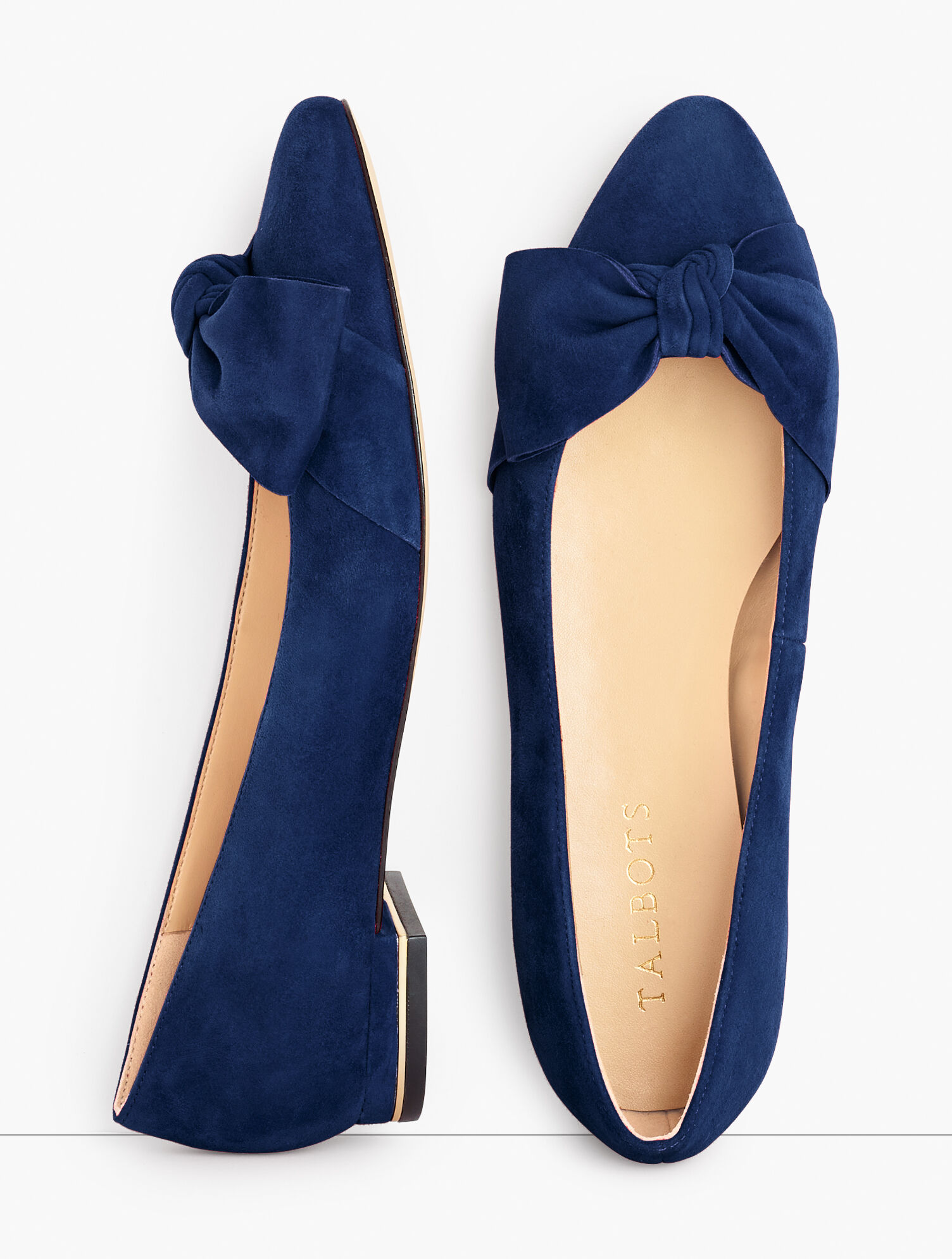 Edison Bow Detail Flats - Suede | Talbots