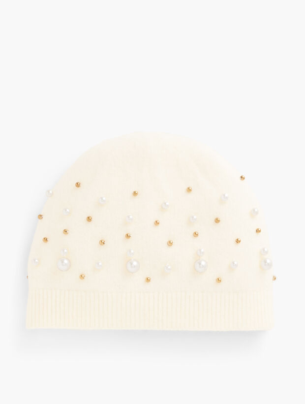 Pearl Embellished Beanie  
