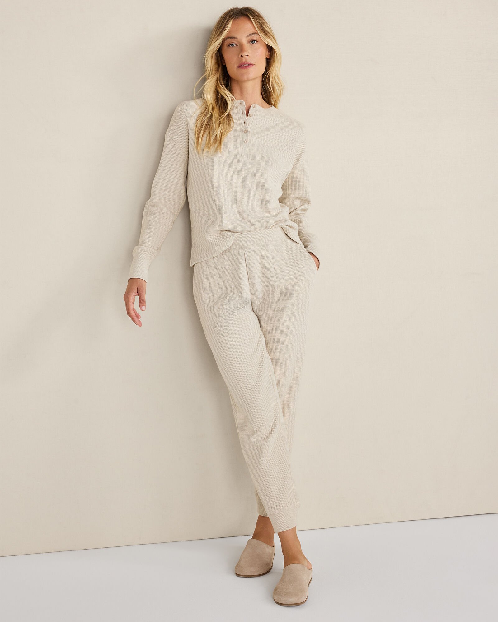 Organic Cotton Waffle Henley