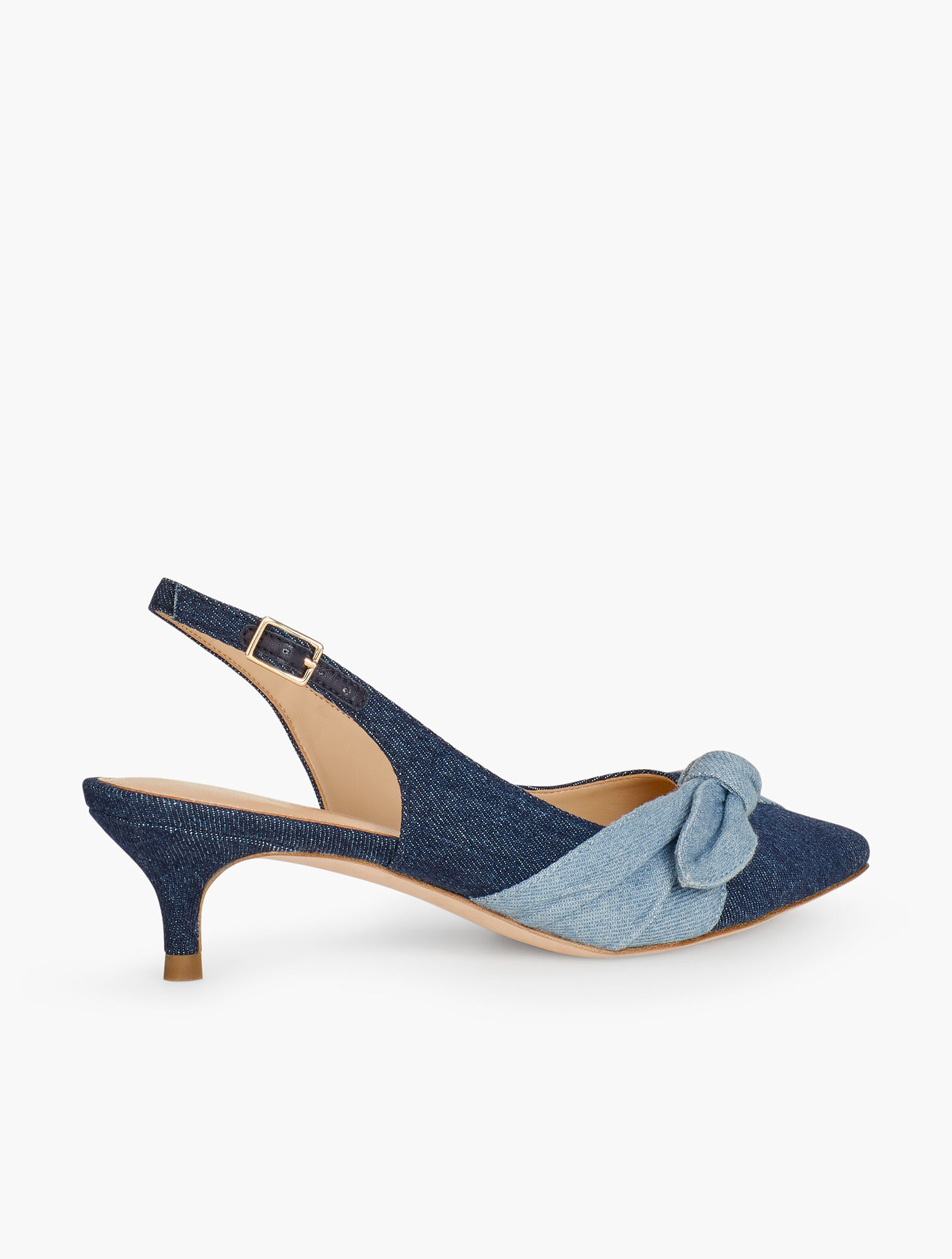 Sylvie Side Knot Slingbacks - Denim