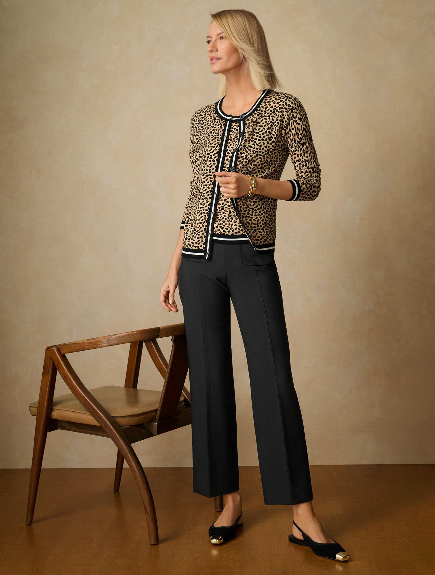 Slim Wide Ankle Twill Pants