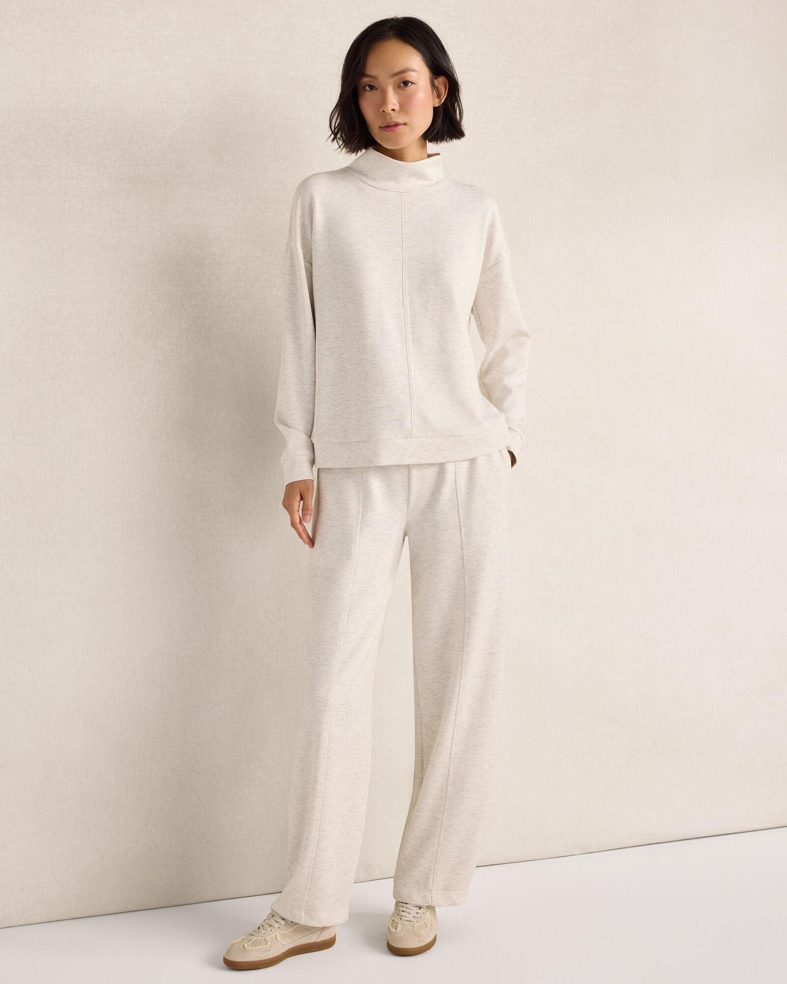 Heathered Soft Rib Relaxed Leg Pants