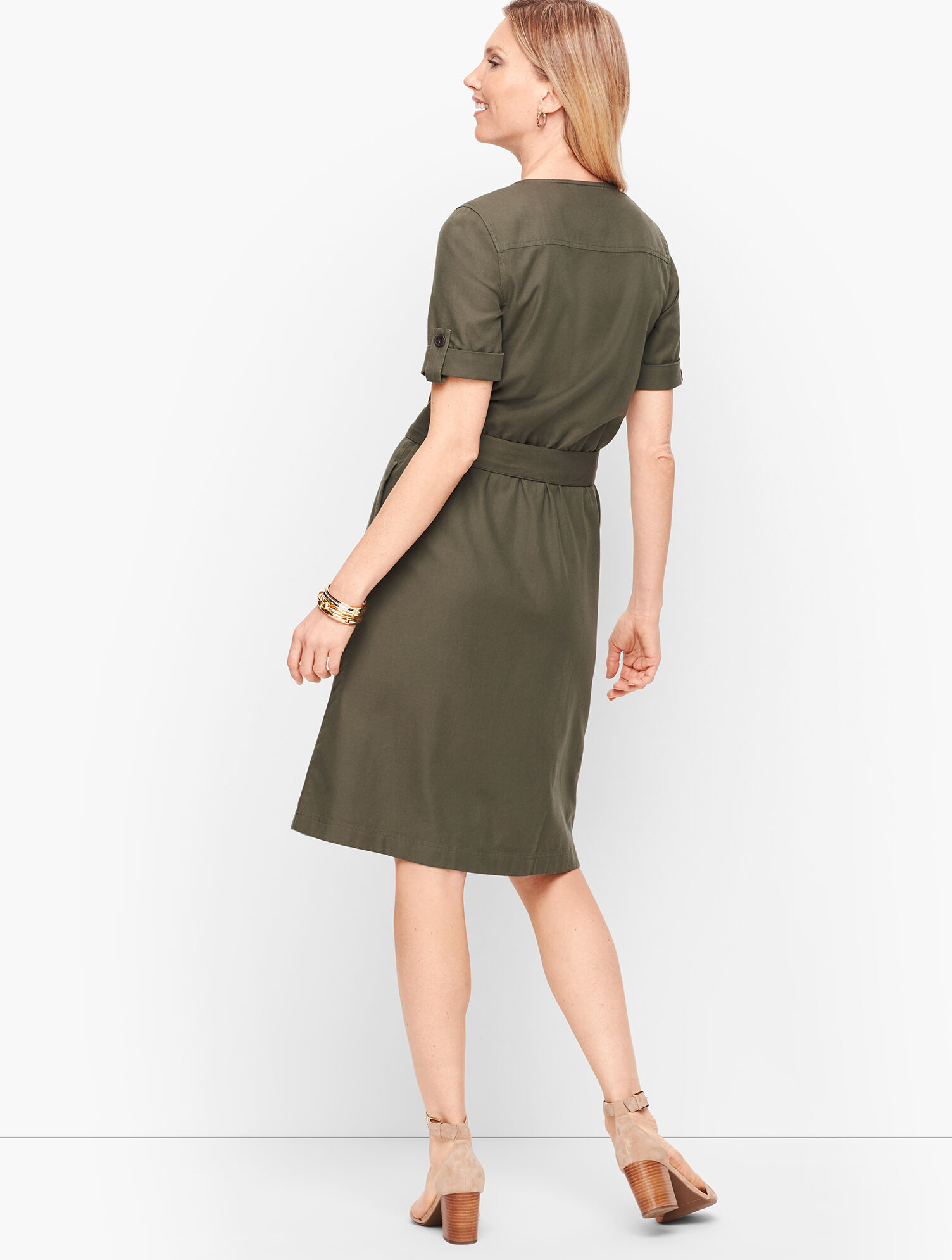 Fluid Twill Shirtdress