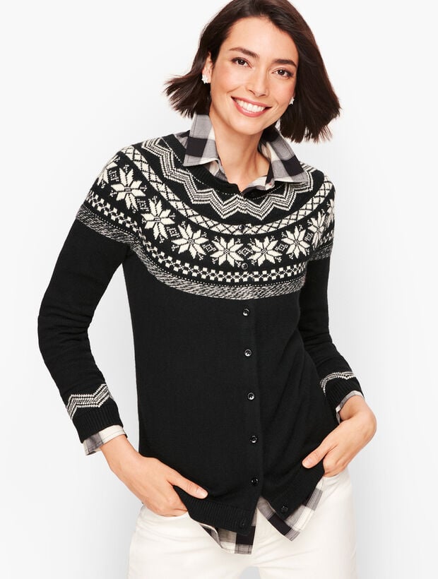 Snowflake Fair Isle Cardigan Talbots