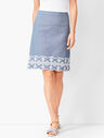 Embroidered Chambray A-Line Skirt