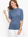 Elbow Sleeve Cotton Blend Sweater