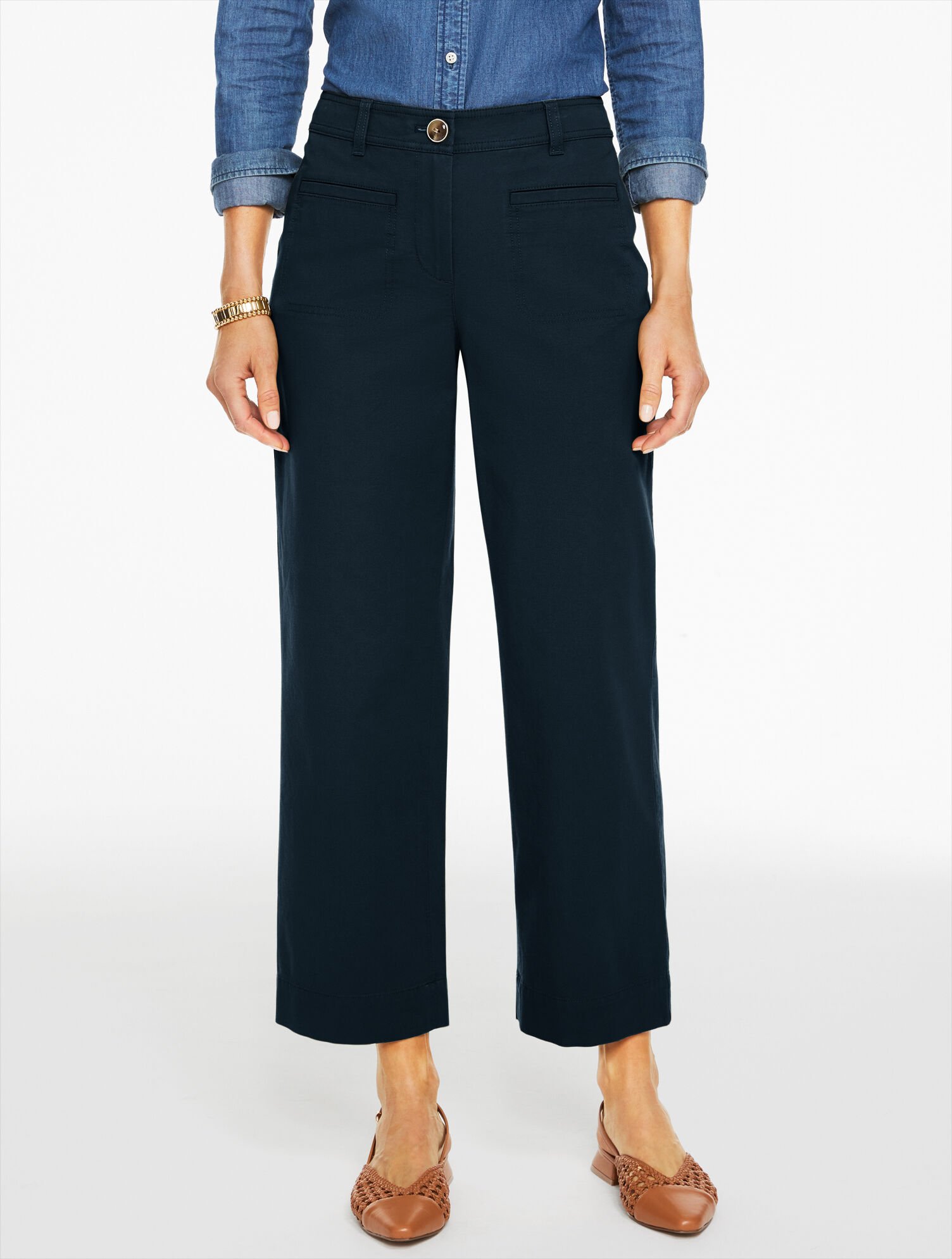 Straight Crop Ottoman Pants