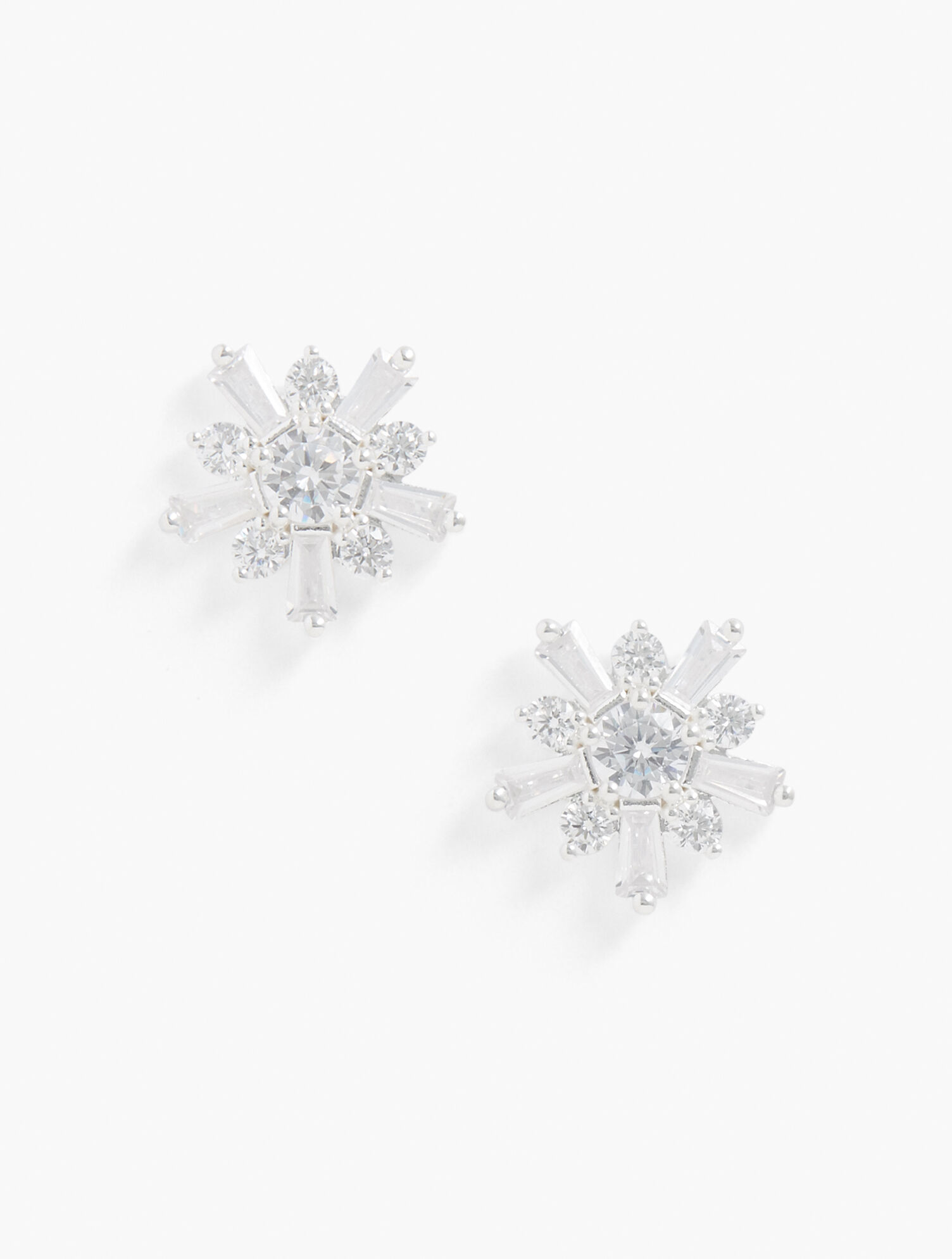 Sterling Silver Snowflake Stud Earrings