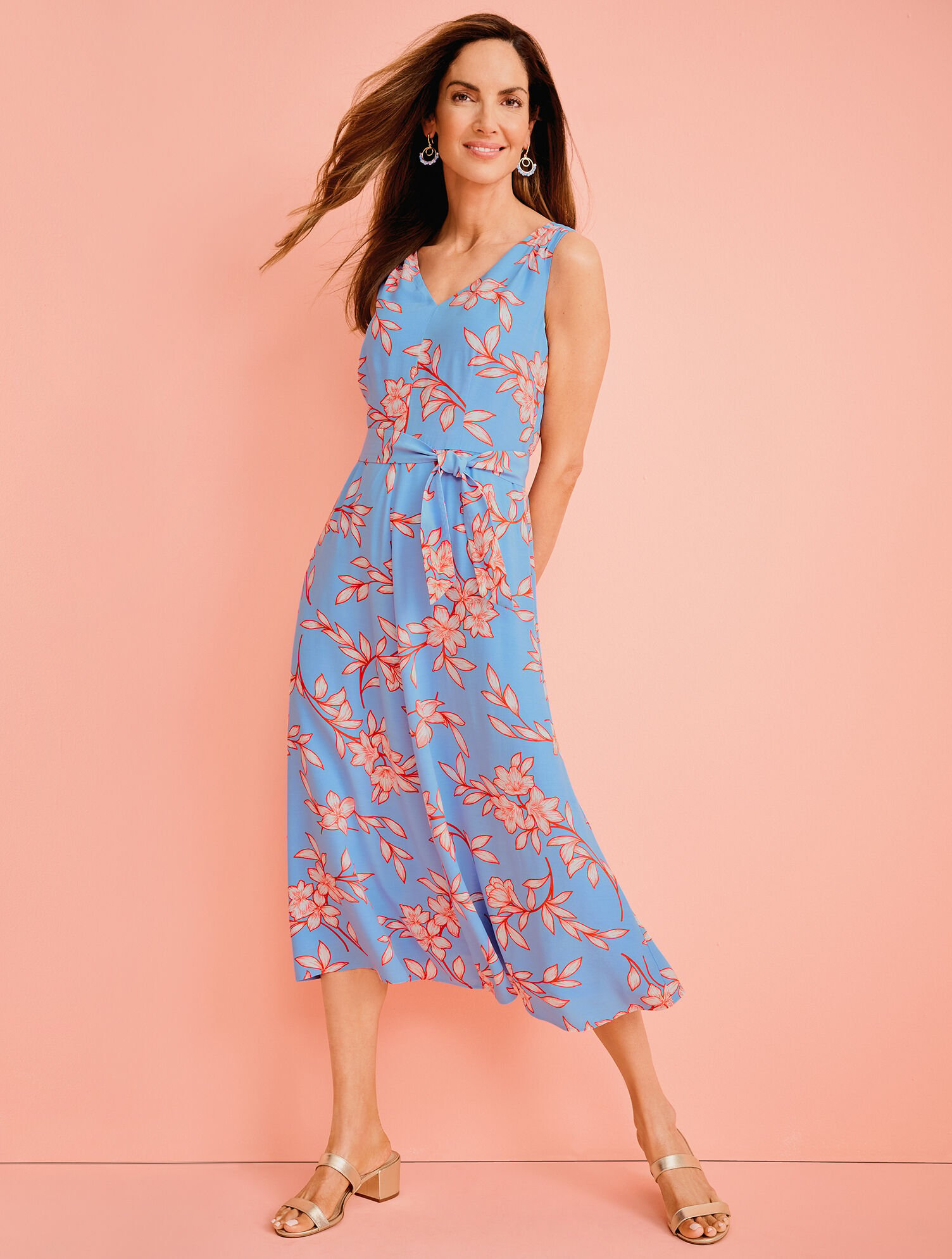 Fit & Flare Dress - Flowing Hibiscus | Talbots