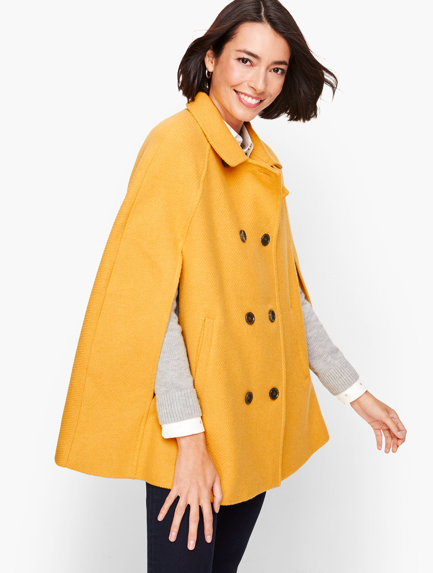 Wool Double Breasted Cape