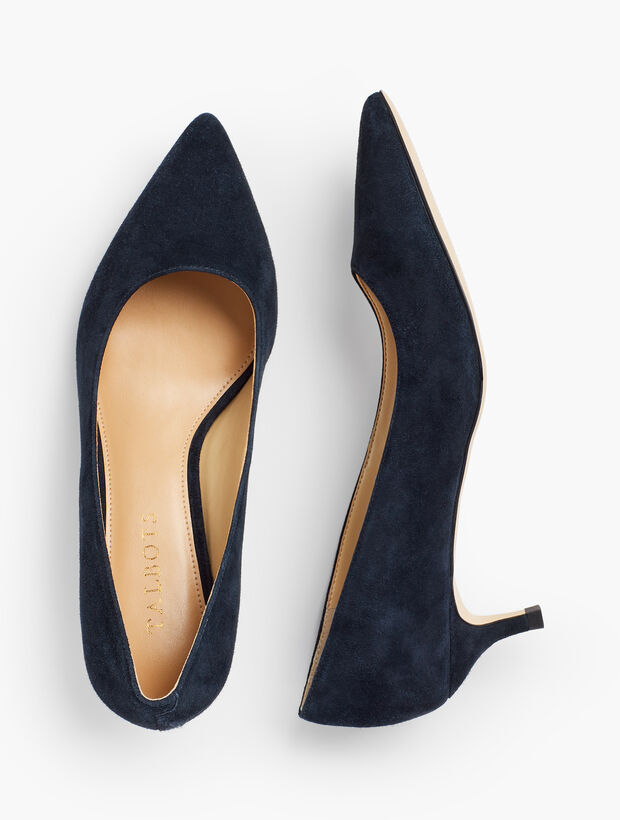 Sylvie Kitten Heel Pumps - Suede