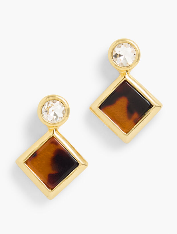 Geo Tortoiseshell Stud Earrings | Talbots