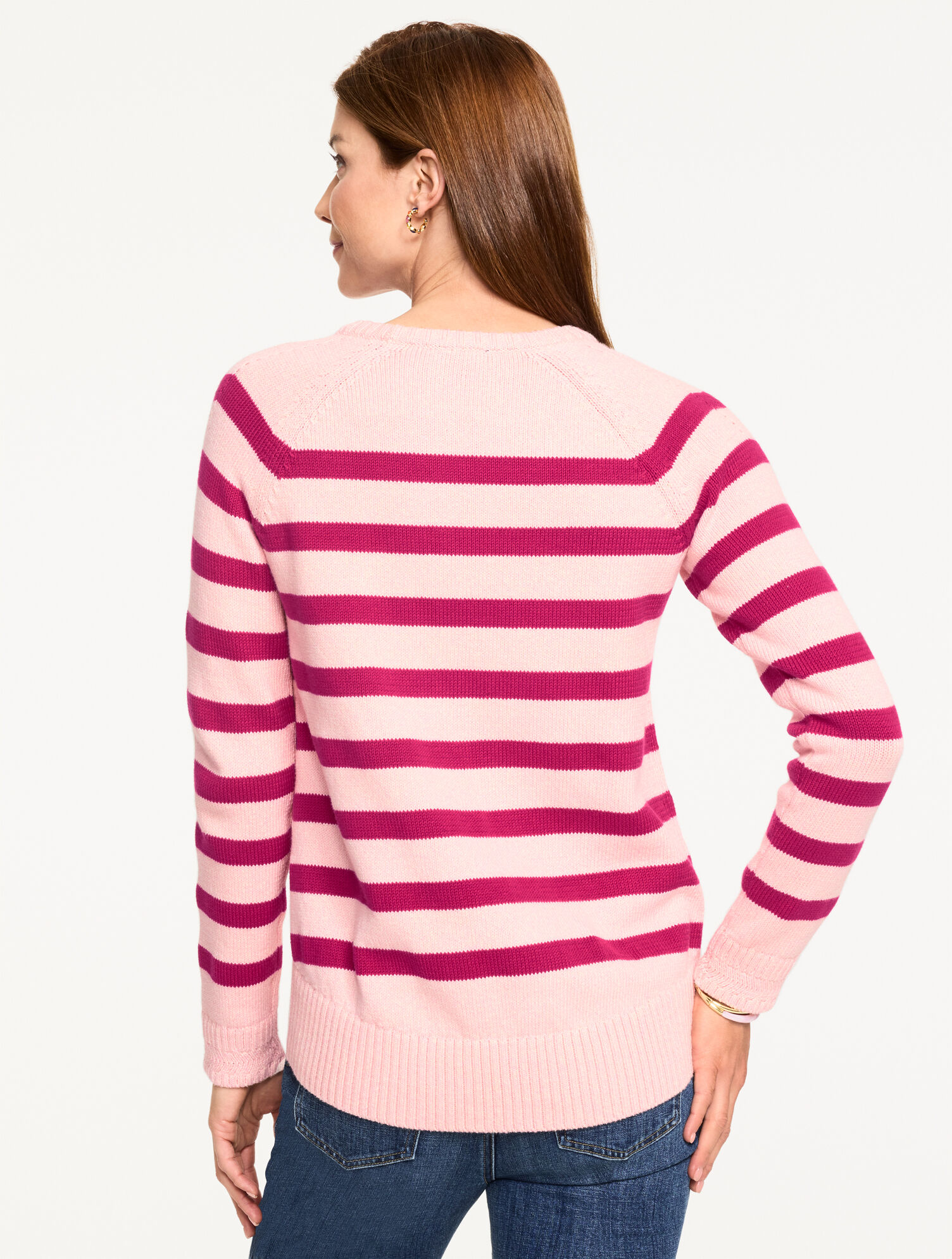 Crewneck Raglan Sweater - Marl Stripe