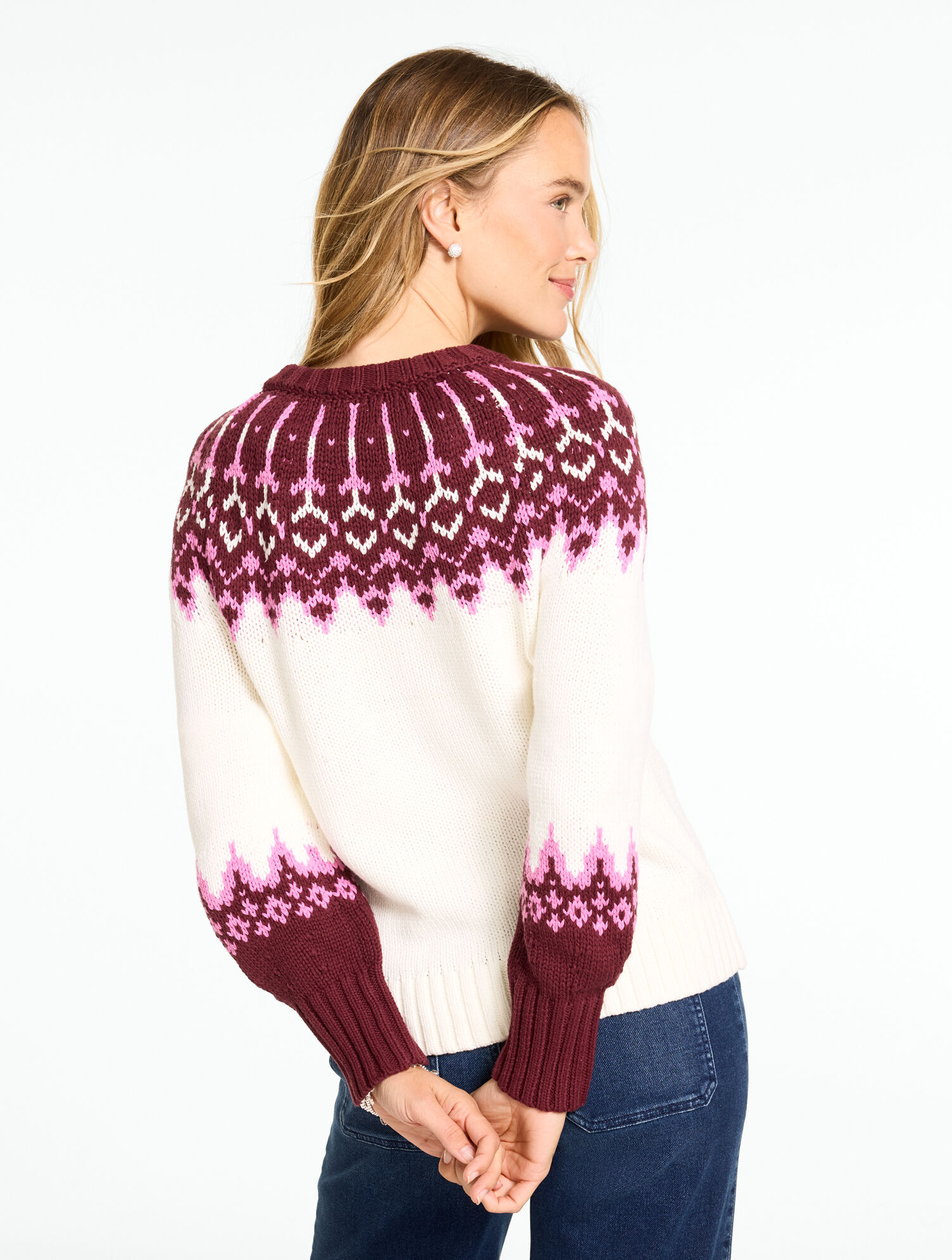 Frosty Fair Isle Crewneck Sweater