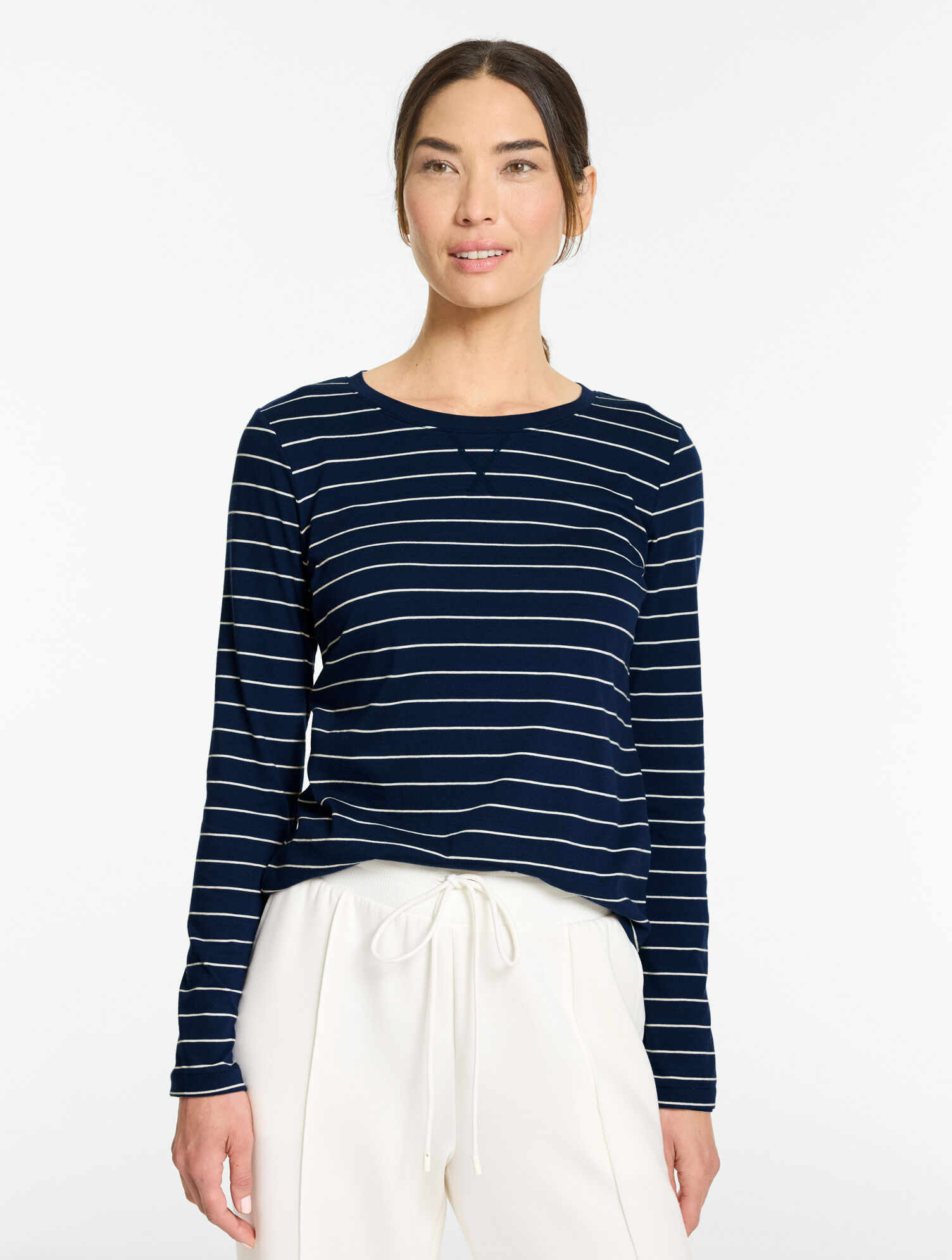 Supersoft Jersey Long Sleeve Crewneck Tee - Bristol Stripe