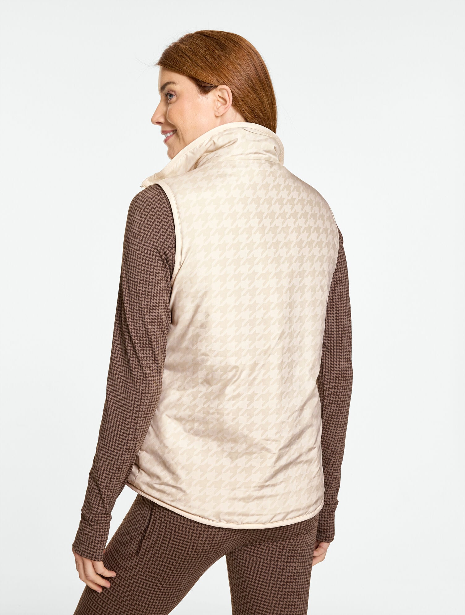 Reversible Sherpa Vest - Painted Houndstooth - thumbnail 3