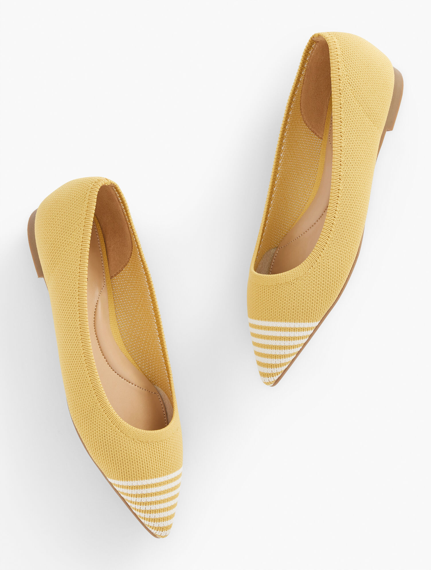 Edwin Knit Pointed Toe Flats - Stripe Toe