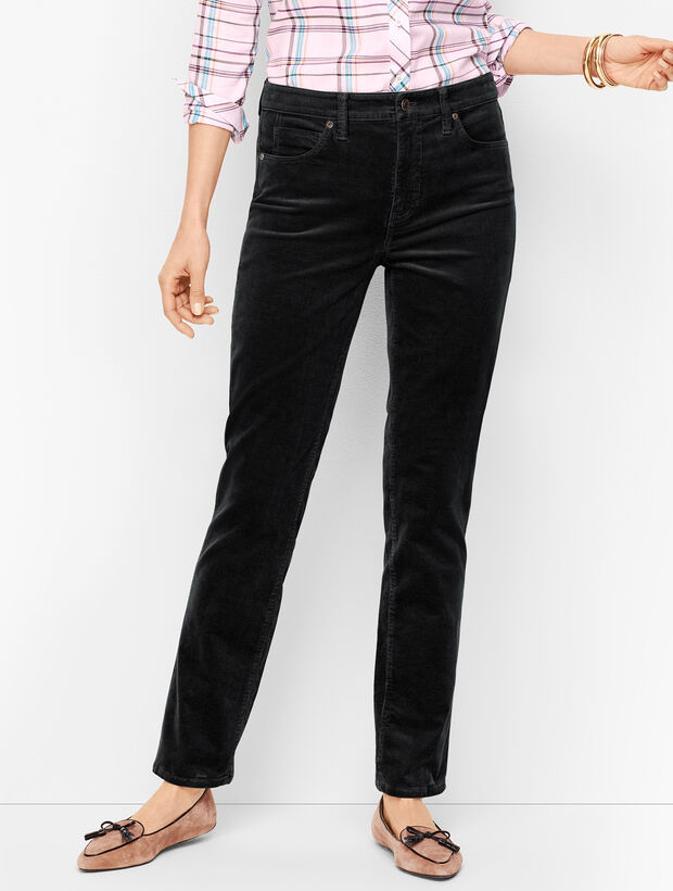 Stretch Corduroy Straight Leg Pants