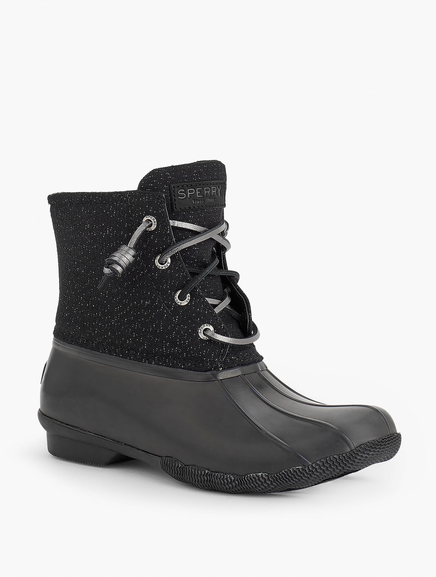 Sperry Saltwater Duck Boots Black Sperry Top-Sider Kids Unisex