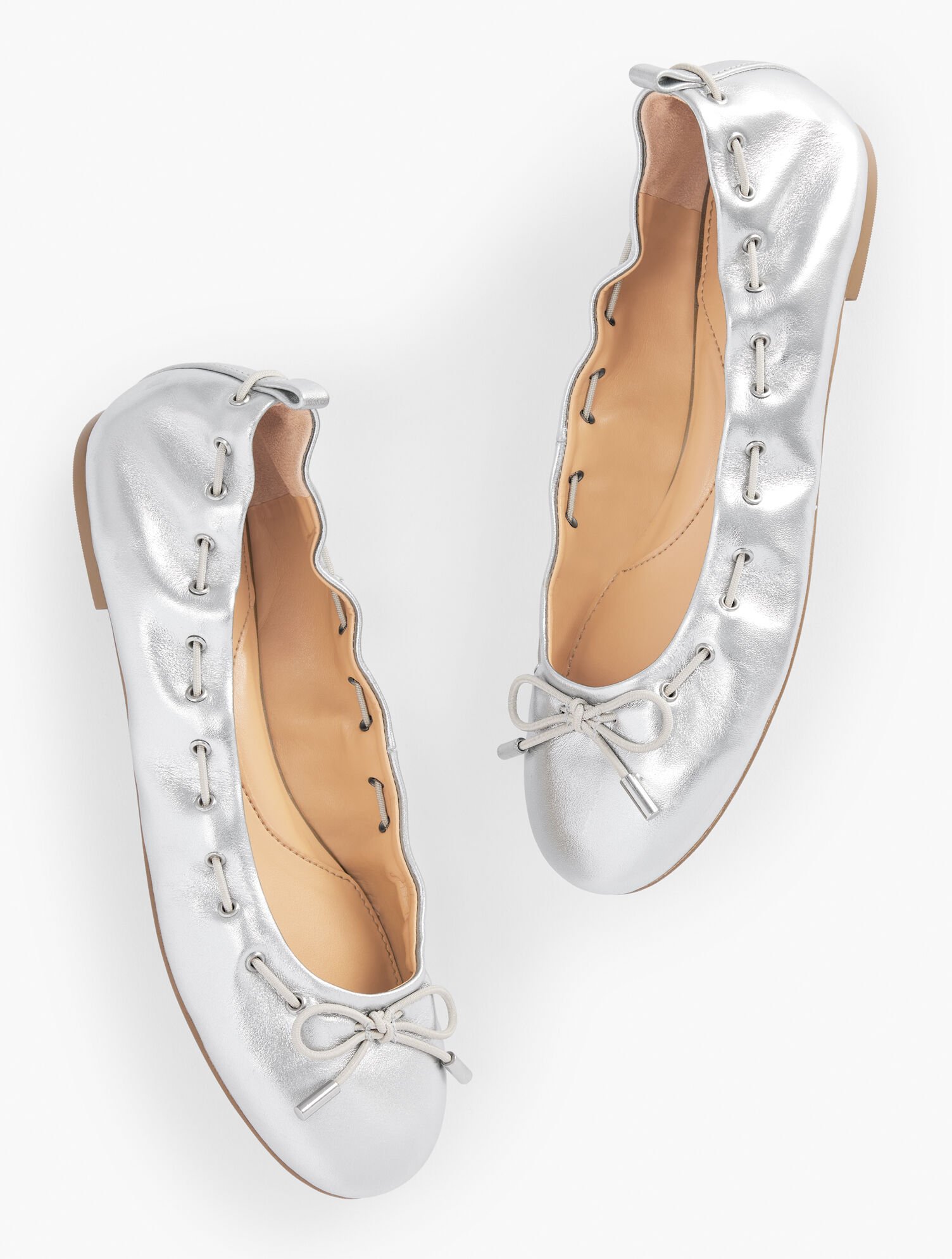 Blair Elastic Ballet Flats - Metallic Leather | Talbots