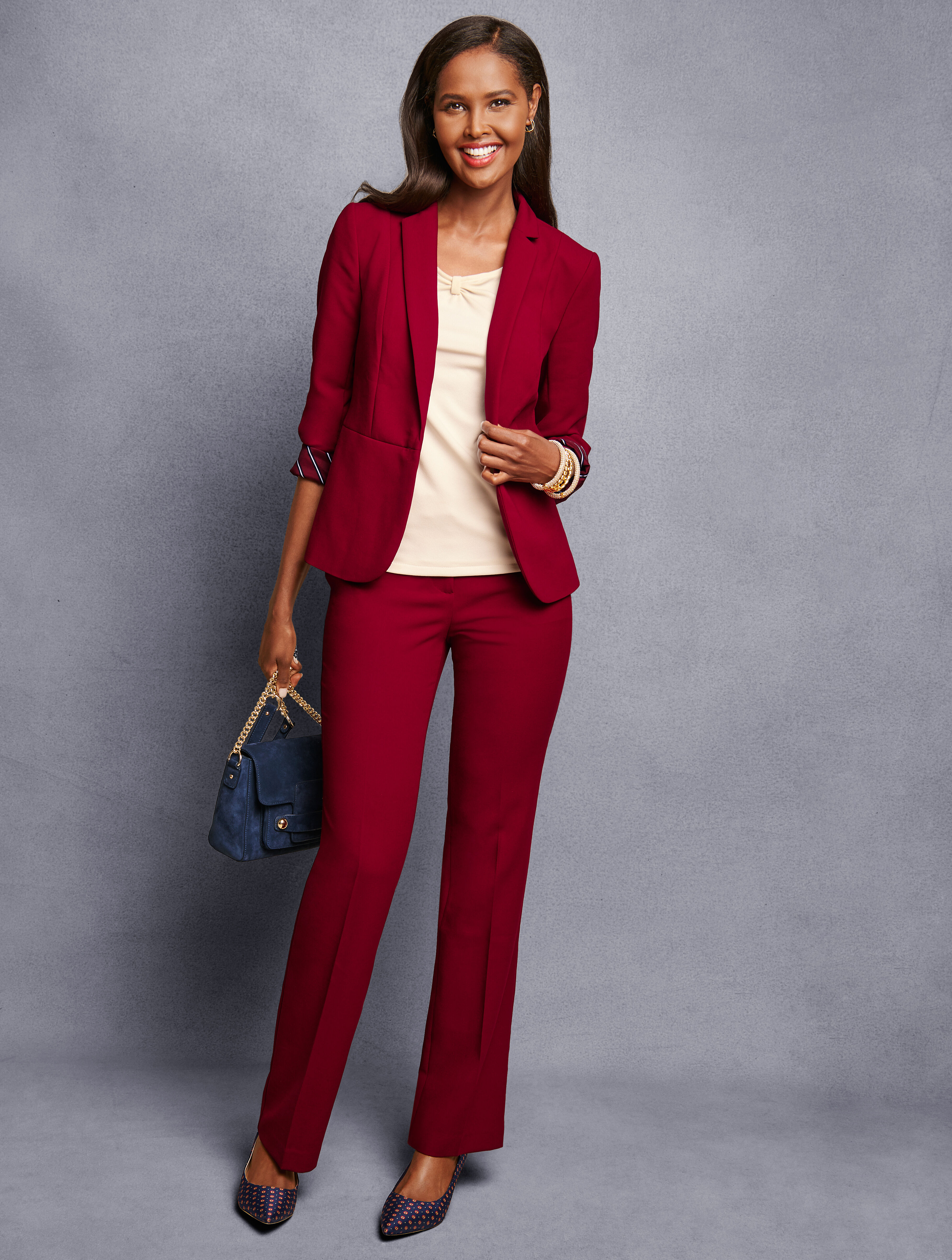 Italian Luxe Double-Cloth Barely Boot Trouser