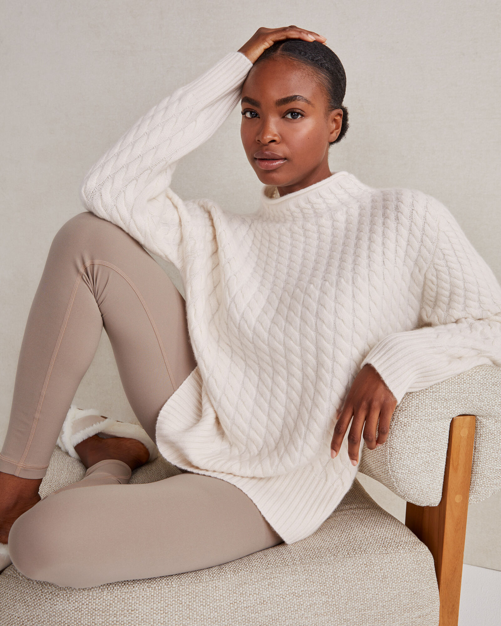 Cashmere Radiating Cable Knit Sweater | Haven Well Within